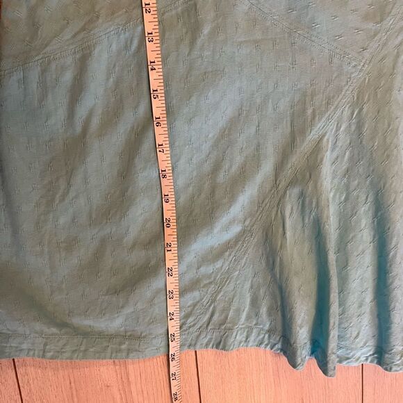 Vintage aqua blue cotton knee length skirt coastal western - Picture 8 of 8